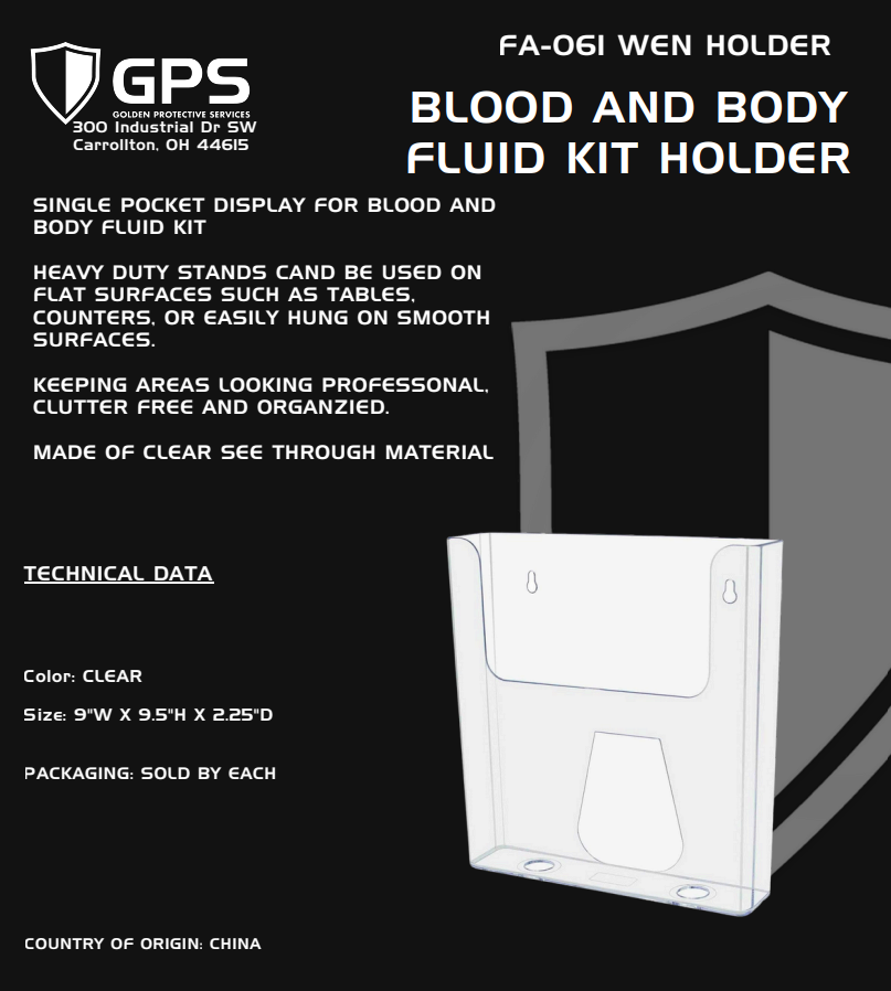 Body Fluid Kit Holder